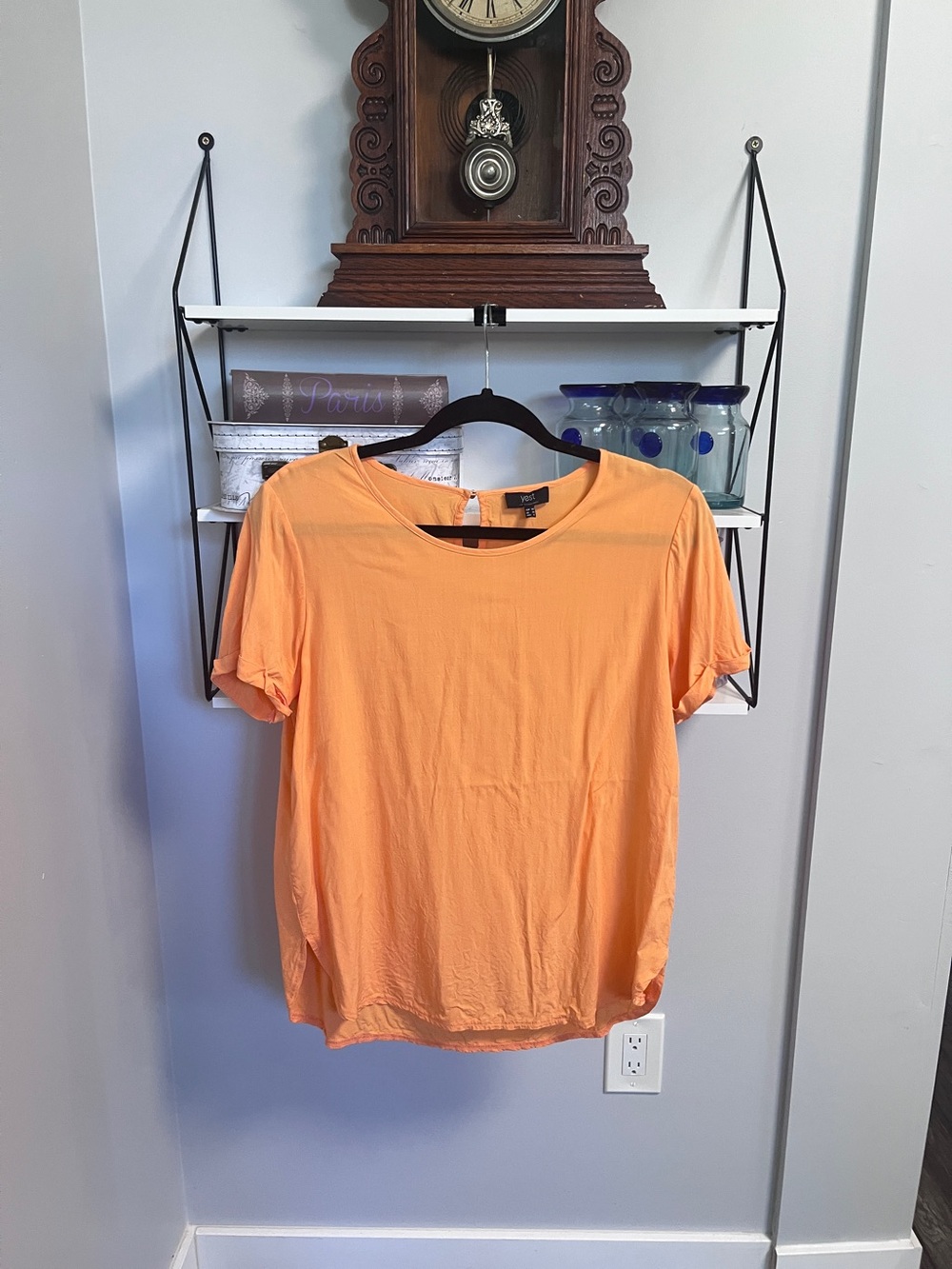 Lightweight Orange Short-cotton Sleeve Women's Top